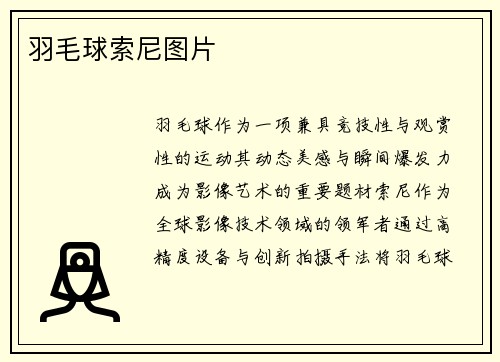 羽毛球索尼图片